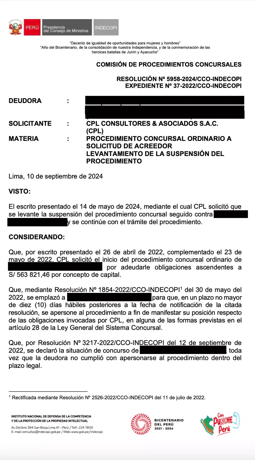 Resolución INDECOPI - Página 1