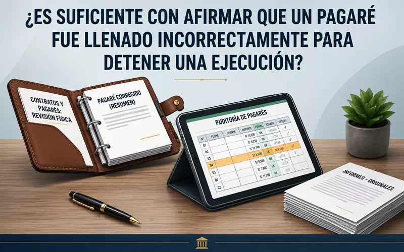 ¿Es suficiente con afirmar que un pagaré fue llenado incorrectamente para detener una ejecución?