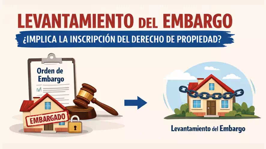 ¿El levantamiento del embargo implica la inscripción del derecho de propiedad del obligado?